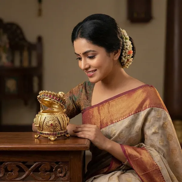 Copper_Base_With_Gold_Plated_Antique_Haldi_Kumkum_Karande