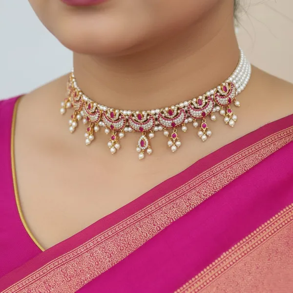 Copper_Base_With_Gold_Plated_Copper_Base_With_Gold_Plated_Chandra_Moti_Choker