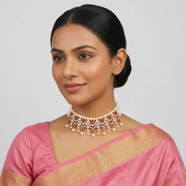 Copper_Base_With_Gold_Plated_Copper_Base_With_Gold_Plated_Chandra_Moti_Choker