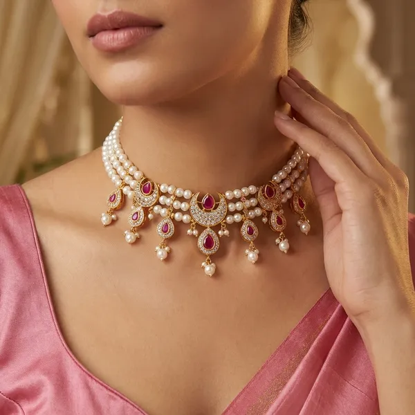 Copper_Base_With_Gold_Plated_Copper_Base_With_Gold_Plated_Chandra_Moti_Choker