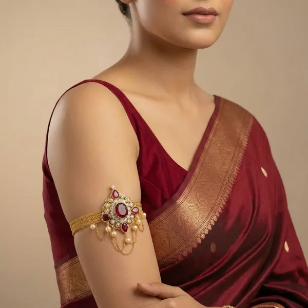 Copper_Base_With_Gold_Plated_Gulabi_Haar_Bajubandh