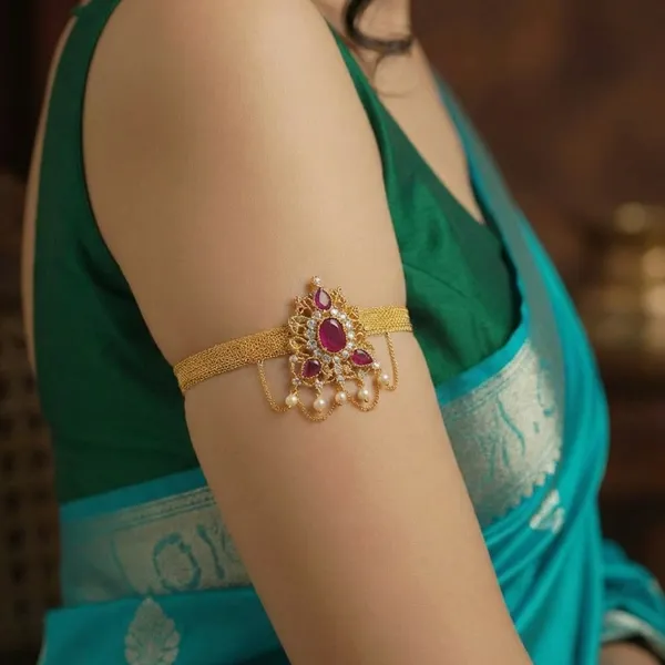 Copper_Base_With_Gold_Plated_Moti_Rajrani_Bajubandh