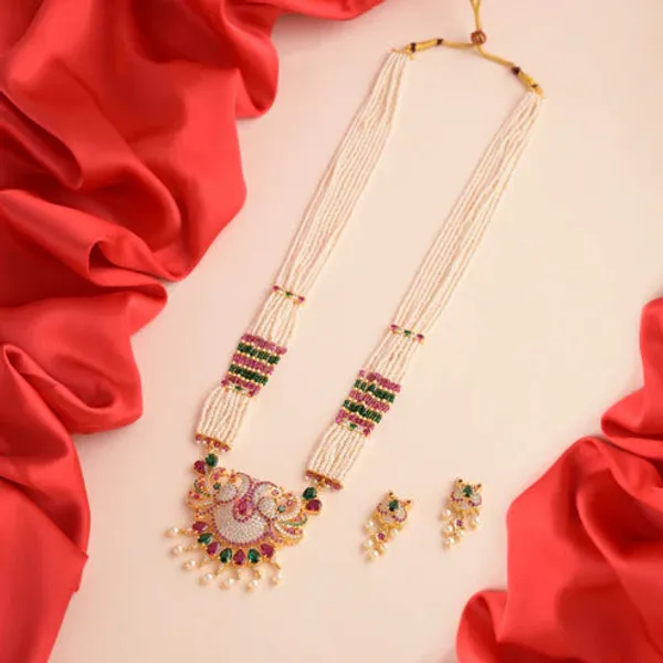 Copper_Base_With_Gold_Plated_Navsparsh_Long_Moti_Necklace_Set