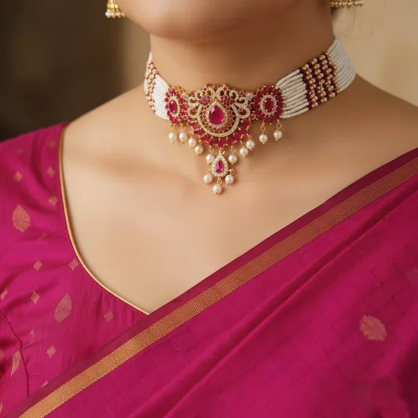 Copper_Base_With_Gold_Plated_Nilanjali_Moti_Choker