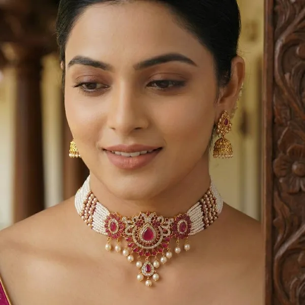 Copper_Base_With_Gold_Plated_Nilanjali_Moti_Choker