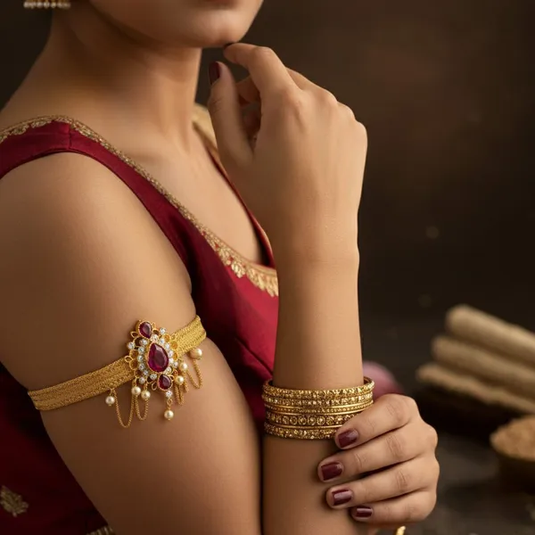 Copper_Base_With_Gold_Plated_Rani_Haarbandh_Bajubandh