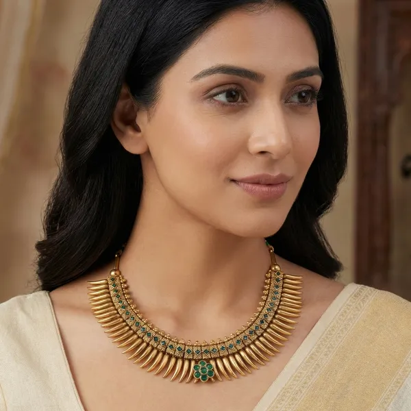 Copper_Base_With_Gold_Plated_Sarasvati_Chafekali_Antique_Necklace