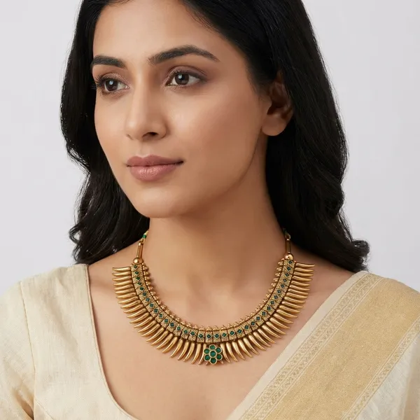 Copper_Base_With_Gold_Plated_Sarasvati_Chafekali_Antique_Necklace