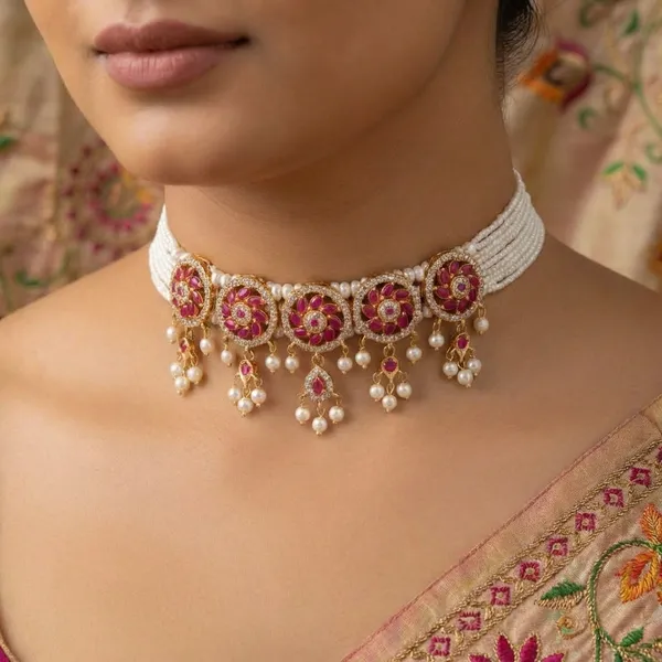 Copper_Base_With_Gold_Plated_Tarankit_Moti_Choker