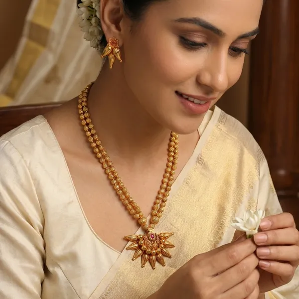 Copper_Base_With_Gold_Plated_Veda_Jyoti_Long_Necklace