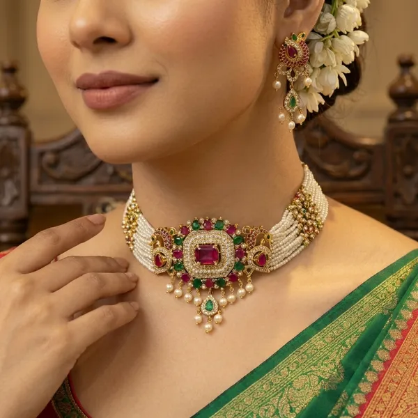 Copper_Base_With_Gold_Plated_Hemmoti_Moti_Necklace