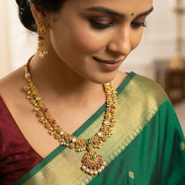 Copper_Base_With_Gold_Plated_Rajwada_Antique_Bridal_Set