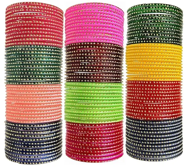 Multicolor_Traditional_Glass_Bangles_Chudi_Set_Of_12_Colours_144_Piece_Bangle_For_Womens_And_Girls