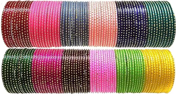 Multicolor_Traditional_Glass_Bangles_Chudi_Set_Of_12_Colours_144_Piece_Bangle_For_Womens_And_Girls