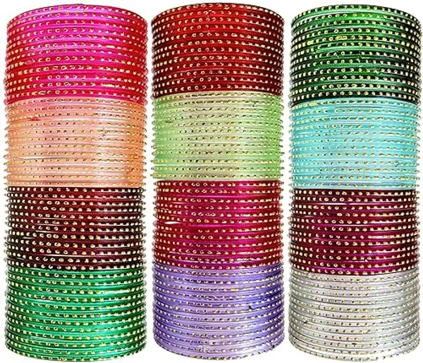 Multicolor_Traditional_Glass_Bangles_Chudi_Set_Of_12_Colours_144_Piece_Bangle_For_Womens_And_Girls
