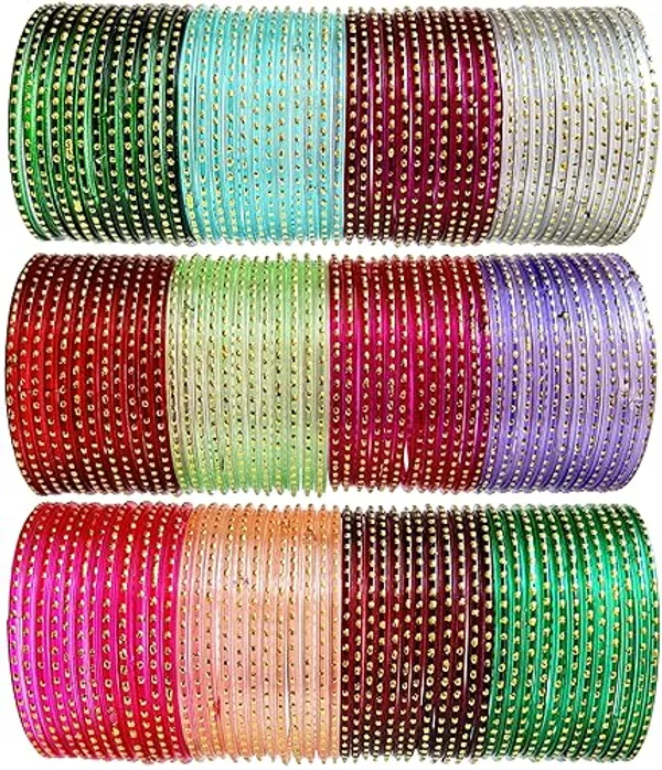 Multicolor_Traditional_Glass_Bangles_Chudi_Set_Of_12_Colours_144_Piece_Bangle_For_Womens_And_Girls