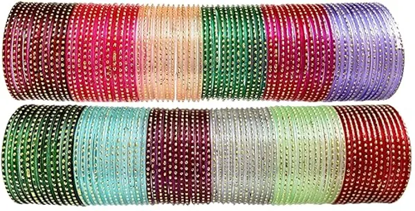 Multicolor_Traditional_Glass_Bangles_Chudi_Set_Of_12_Colours_144_Piece_Bangle_For_Womens_And_Girls