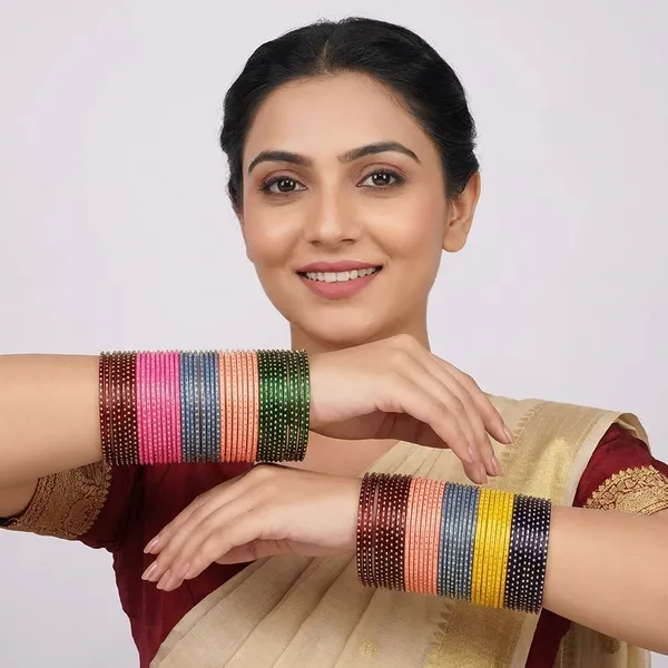 Multicolor_Traditional_Glass_Bangles_Chudi_Set_Of_12_Colours_144_Piece_Bangle_For_Womens_And_Girls