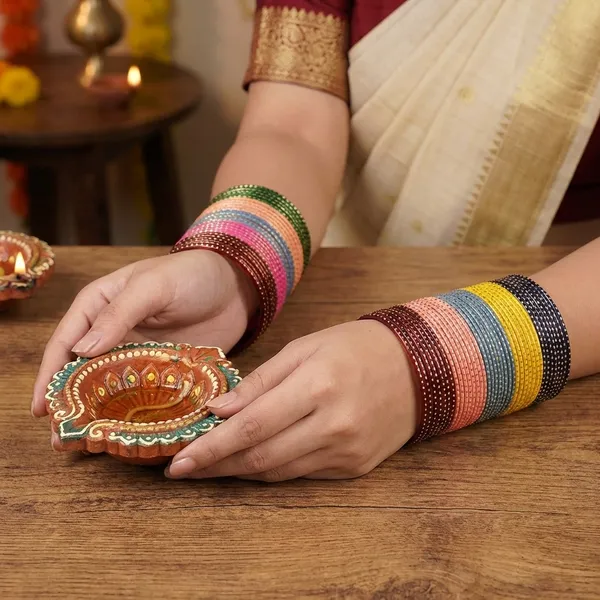 Multicolor_Traditional_Glass_Bangles_Chudi_Set_Of_12_Colours_144_Piece_Bangle_For_Womens_And_Girls