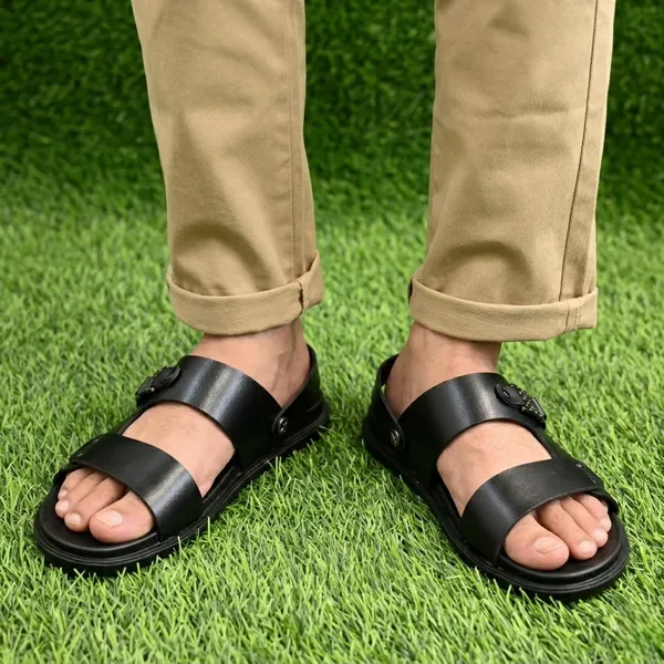 Black_Urban_Leather_Anti-Skid_Sandals_For_Men