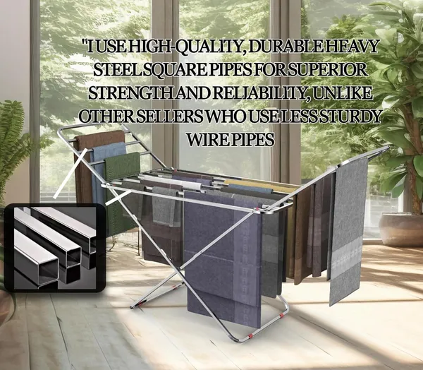 WOTRA_Stainless_Steel-Pro_Folding_Cloth_Drying_Stand,_Heavy_Base_Foldable_Laundry_Drying_Rack_for_Indoor_Outdoor_Balcony_Use