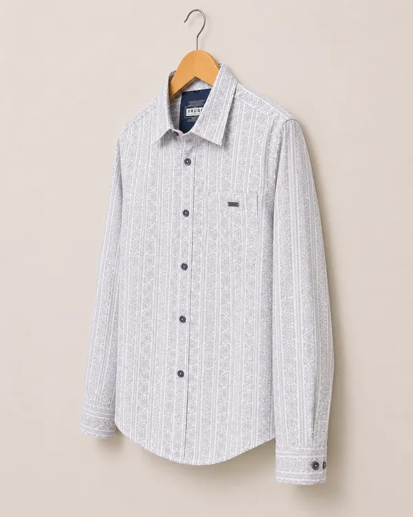 VRUGO_Men's_White_Geometric_Printed_Full_Sleeve_Casual_Shirt