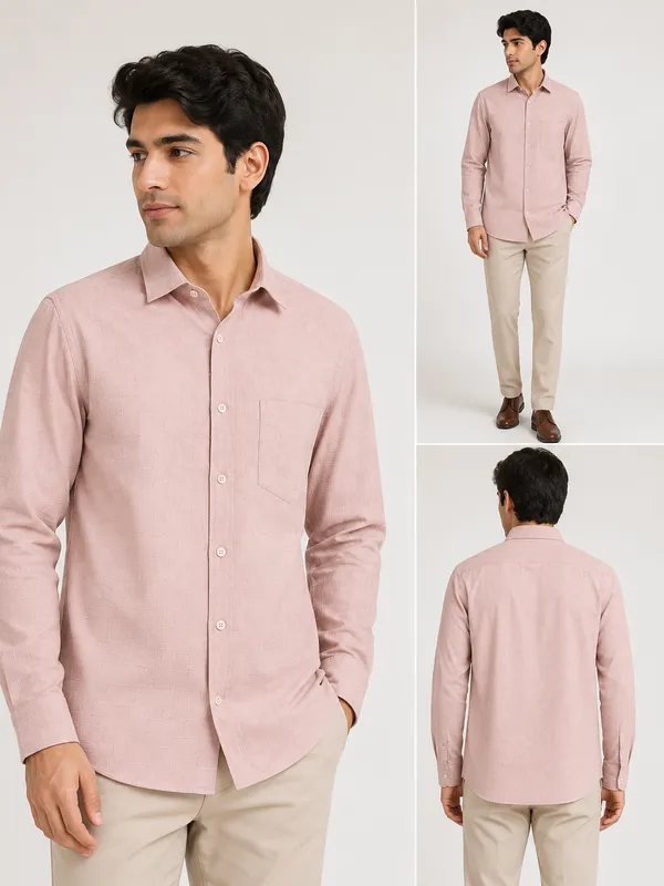 VRUGO_Men's_Blush_Pink_Textured_Full_Sleeve_Formal_Shirt_|_Premium_Regular_Fit_Shirt