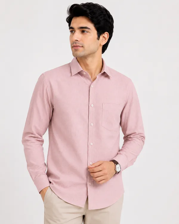 VRUGO_Men's_Blush_Pink_Textured_Full_Sleeve_Formal_Shirt_|_Premium_Regular_Fit_Shirt