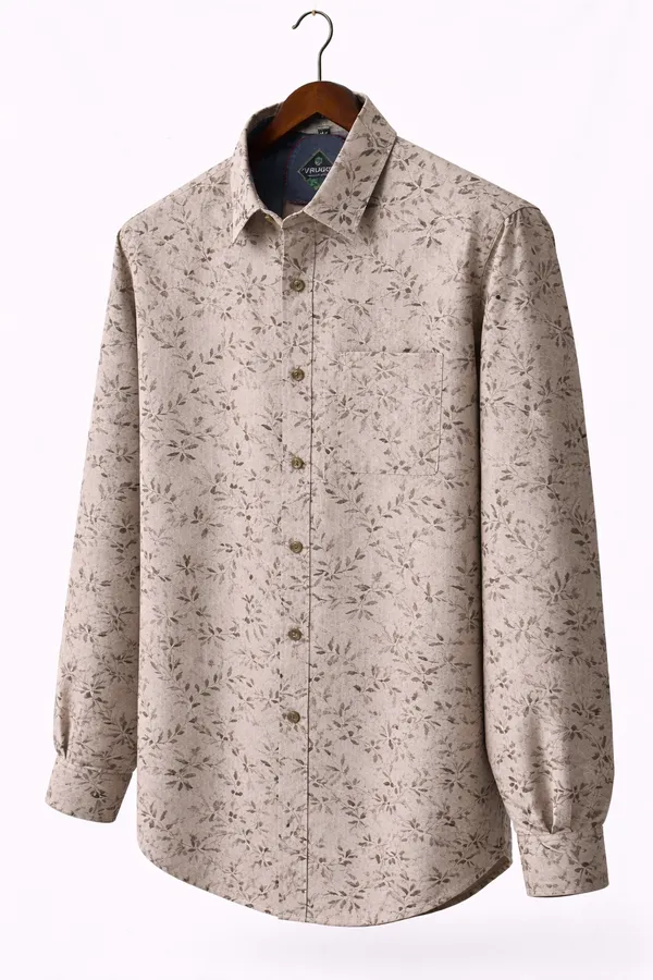 Floral_Print_Long_Sleeve_Cotton_Shirt_For_Men
