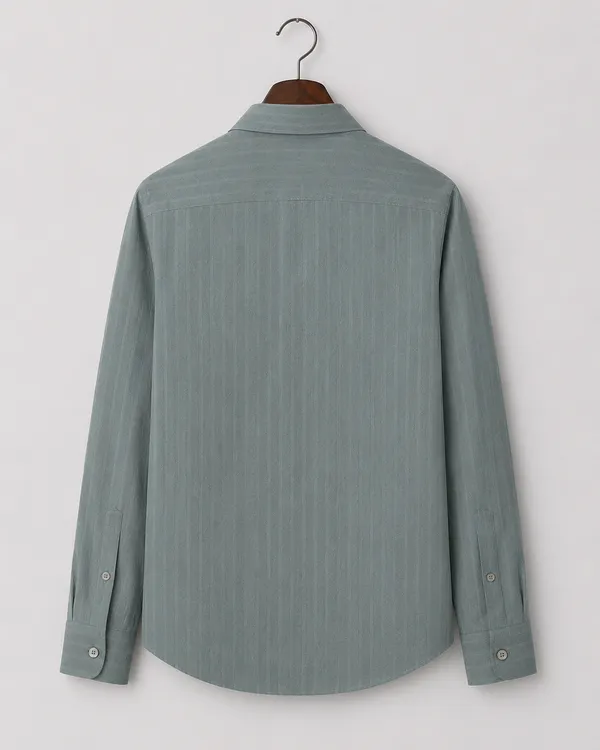 VRUGO_Men's_Dusty_Sage_Green_Textured_Full_Sleeve_Formal_Shirt_|_Premium_Regular_Fit_Shirt_with_Metal_Logo