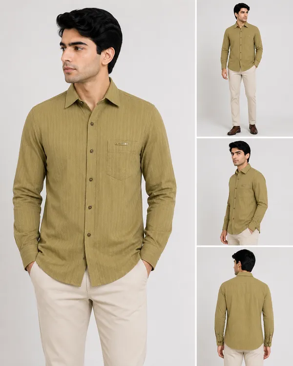 VRUGO_Men's_Khaki_Textured_Full_Sleeve_Formal_Shirt_|_Premium_Regular_Fit_Shirt_with_Signature_Metal_Logo