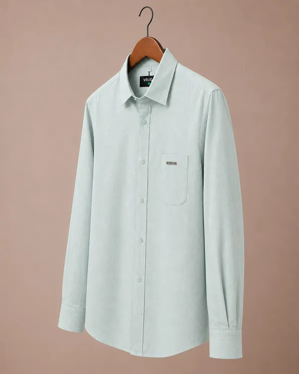 VRUGO_Men's_Ocean_Green_Textured_Full_Sleeve_Formal_Shirt_|_Premium_Regular_Fit_Shirt