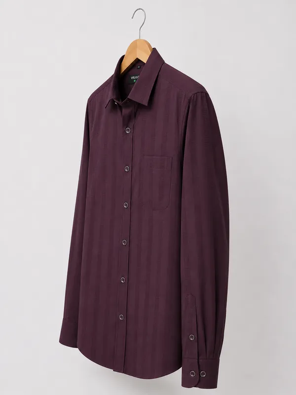 VRUGO_Men's_Wine_Purple_Textured_Full_Sleeve_Shirt_|_Premium_Regular_Fit_Formal_&_Party_Wear_Shirt