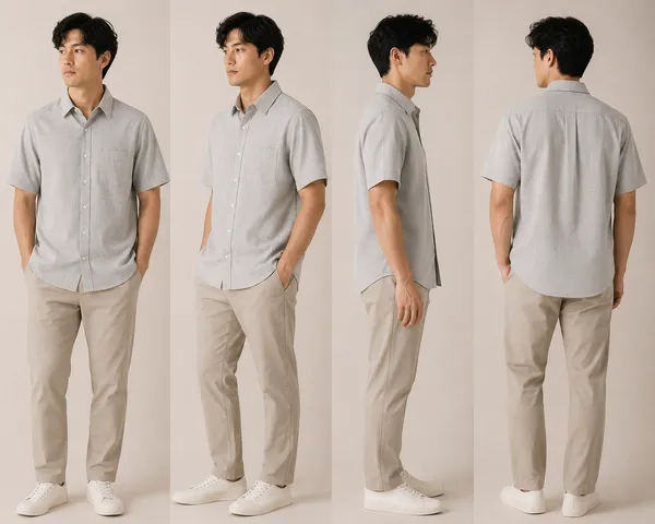 VRUGO_Men's_Light_Grey_Textured_Half_Sleeve_Casual_Shirt