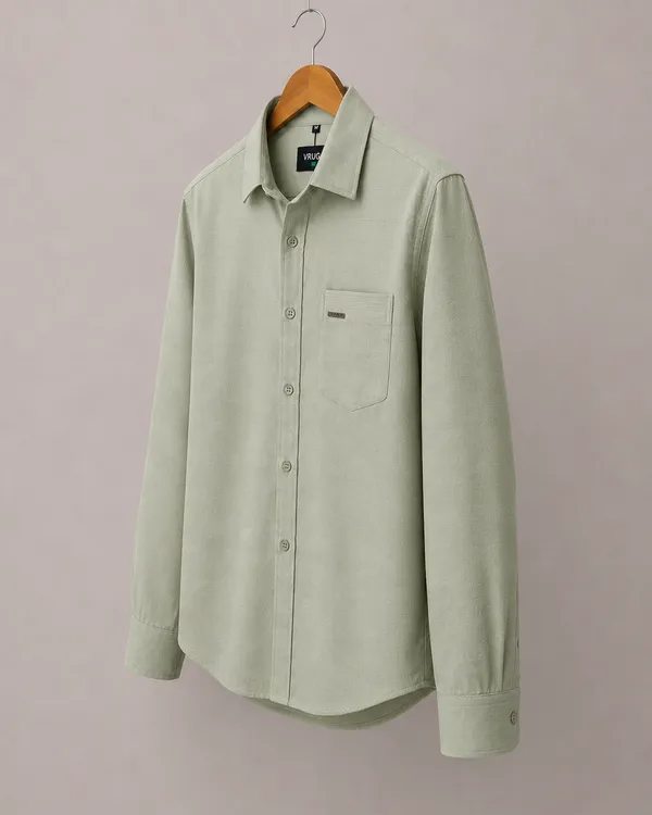 VRUGO_Men's_Sage_Green_Textured_Full_Sleeve_Shirt_|_Premium_Regular_Fit_Casual_&_Formal_Wear