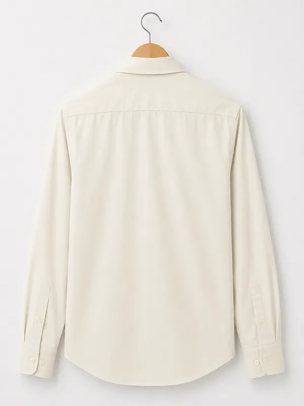 VRUGO_Men's_Cream_Full_Sleeve_Formal_Shirt