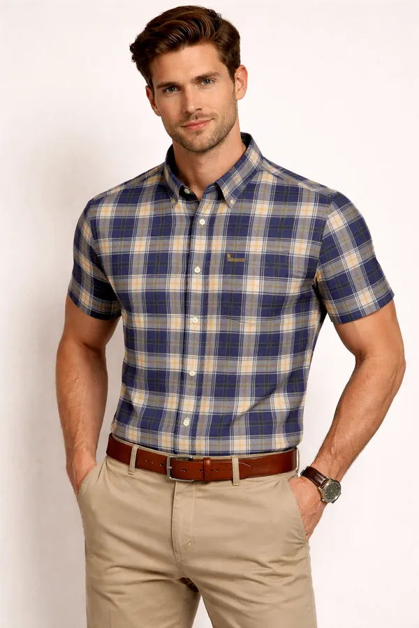Premium_Cotton_Indigo_Yellow_Half_Sleeve_Shirt_�_Soft_&_Breathable