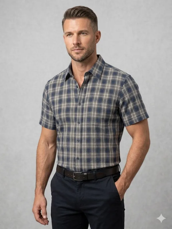 Premium_Cotton_Indigo_Brown_Half_Sleeve_Shirt_�_Soft_&_Breathable