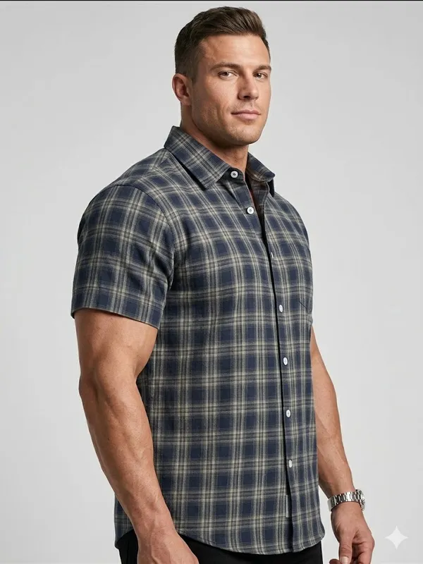 Premium_Cotton_Indigo_Green_Half_Sleeve_Shirt_�_Soft_&_Breathable