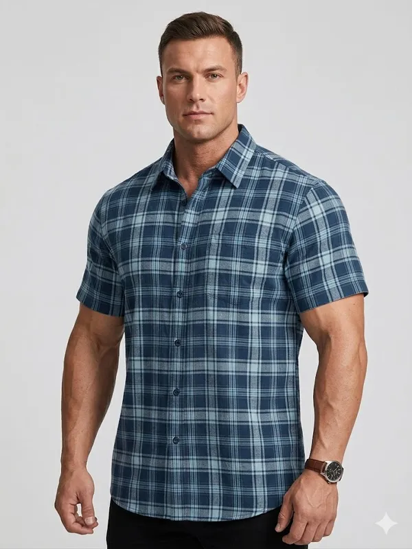 Premium_Cotton_Indigo_Blue_Half_Sleeve_Shirt_�_Soft_&_Breathable