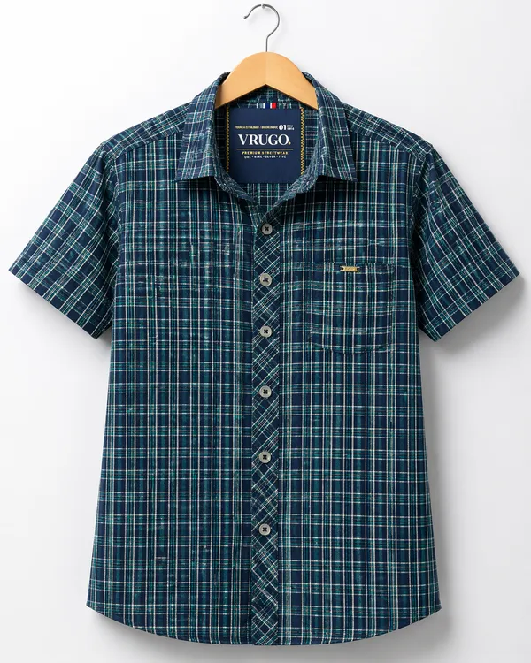 Premium_Cotton_Indigo_Olive_Green_Half_Sleeve_Shirt_�_Soft_&_Breathable