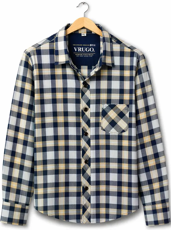 Premium_Cotton_Cream_Check_Pattern_Shirt_�_Comfortable_&_Breathable