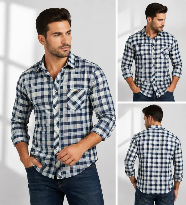 Premium_Cotton_White_Check_Pattern_Shirt_�_Comfortable_&_Breathable