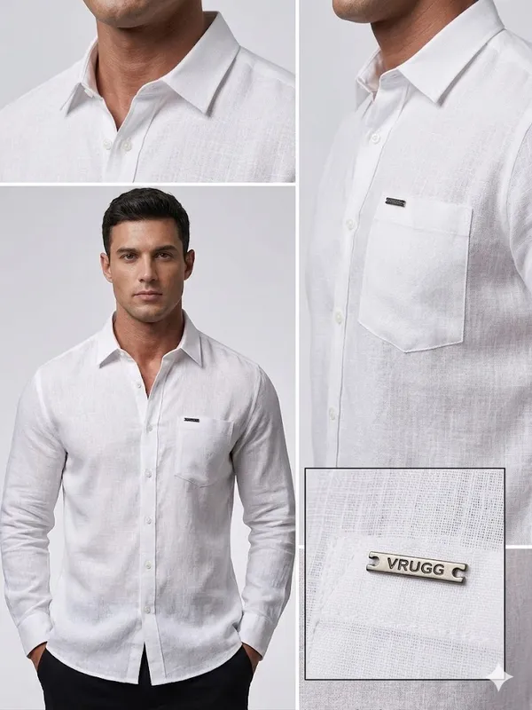 Men�s_White_Linen_Full_Sleeve_Shirt_|_Natural_Fabric_|_Slim_Fit_|_Summer_Wear