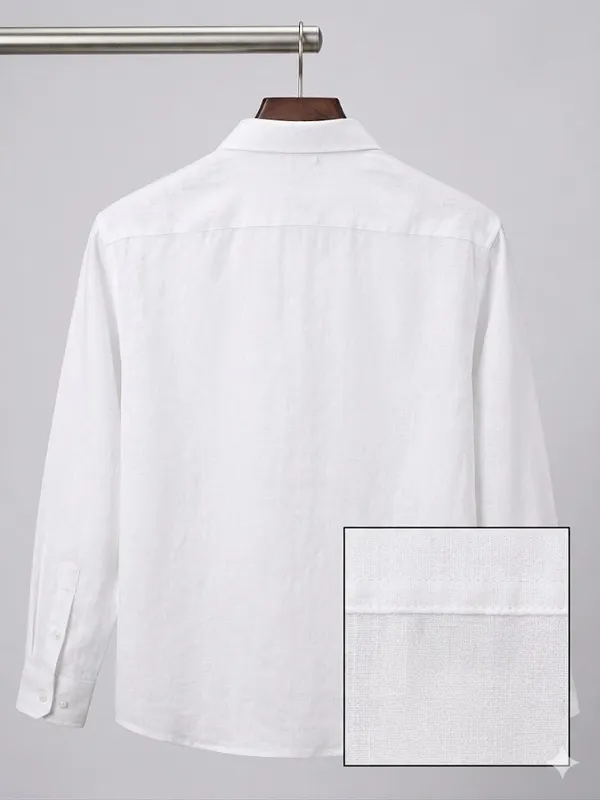 Men�s_White_Linen_Full_Sleeve_Shirt_|_Natural_Fabric_|_Slim_Fit_|_Summer_Wear