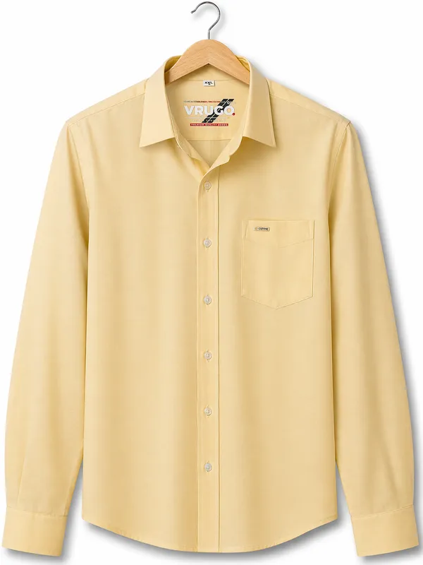 Men�s_Beige_Full_Sleeve_Shirt_|_Cotton_Blend_|_Slim_Fit_|_Casual_&_Formal_Wear