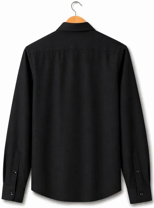 Men�s_Black_Full_Sleeve_Shirt_|_Cotton_Blend_|_Slim_Fit_|_Casual_&_Formal_Wear