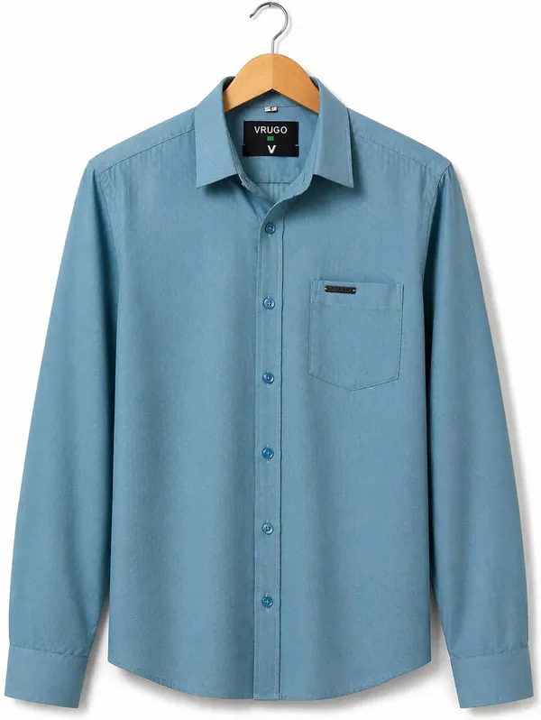 Men�s_Blue_Full_Sleeve_Shirt_|_Cotton_Blend_|_Slim_Fit_|_Casual_&_Formal_Wear