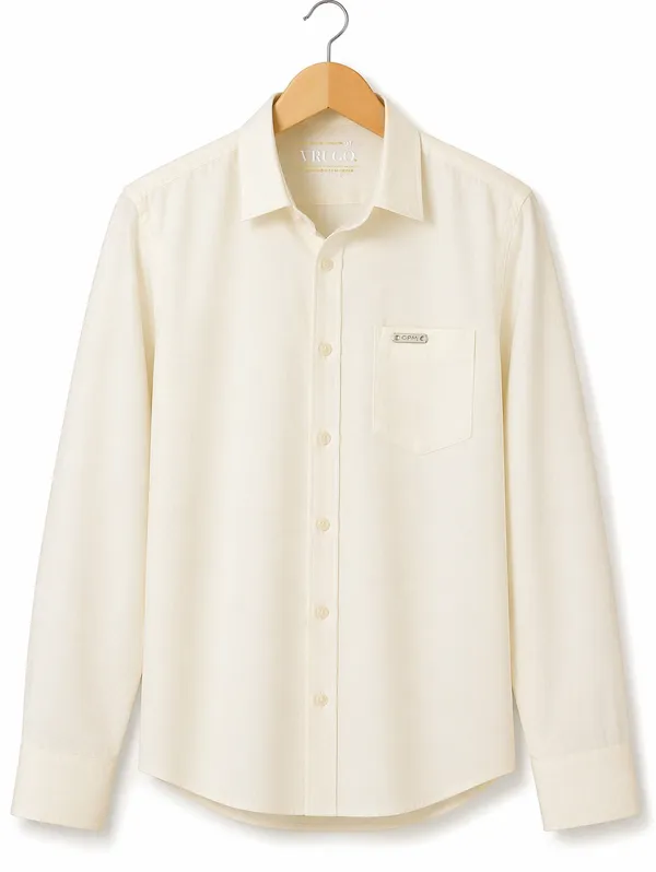 Men�s_Cream_Full_Sleeve_Shirt_|_Cotton_Blend_|_Slim_Fit_|_Casual_&_Formal_Wear