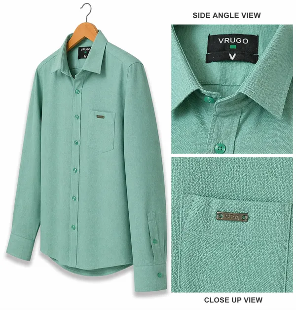 Men�s_Green_Full_Sleeve_Shirt_|_Cotton_Blend_|_Slim_Fit_|_Casual_&_Formal_Wear